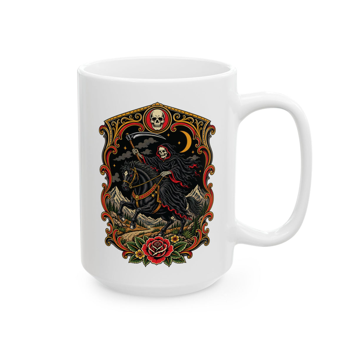 Grim Rider Tattoo Flash Coffee Mug (11oz & 15oz)