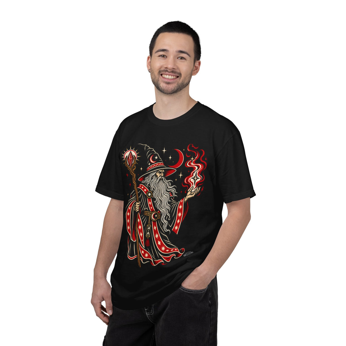 Fire Wizard Tattoo Flash T Shirt