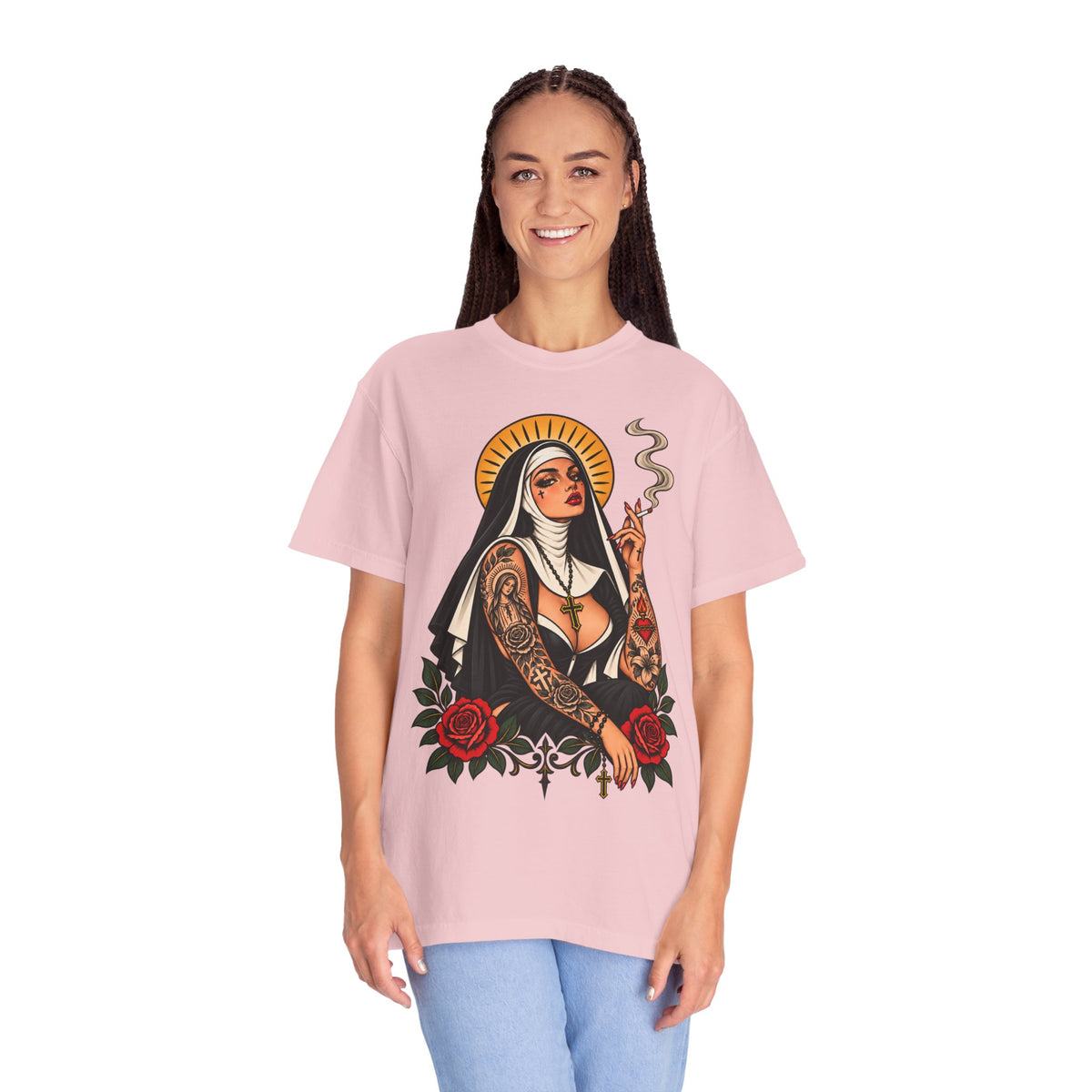 Rebel Nun Tattoo Flash T-Shirt