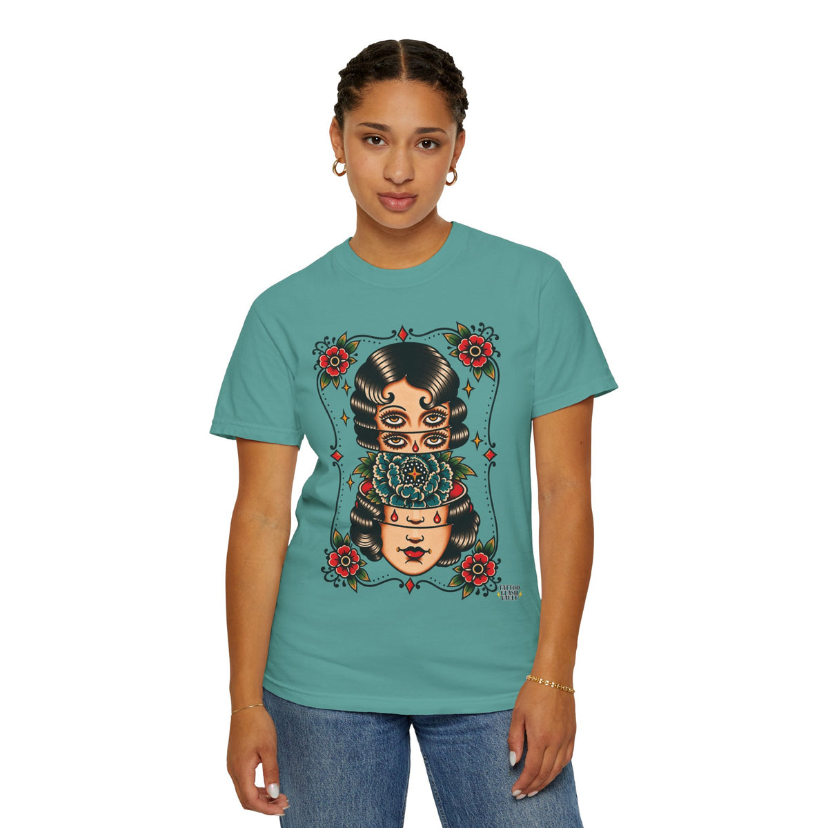 Floral Surrealism Tattoo Flash Sheet T-Shirt