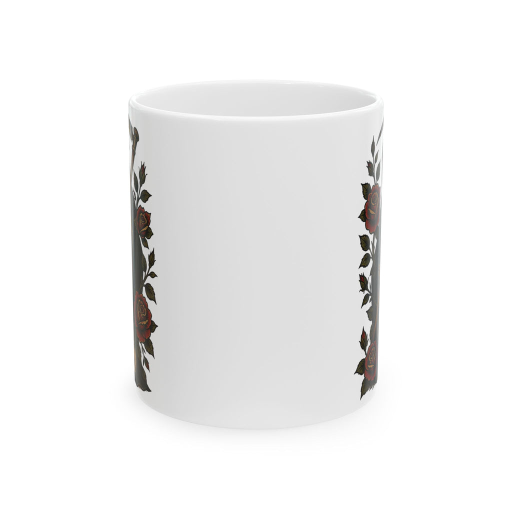Grim Reaper Tattoo Flash Ceramic Coffee Cup