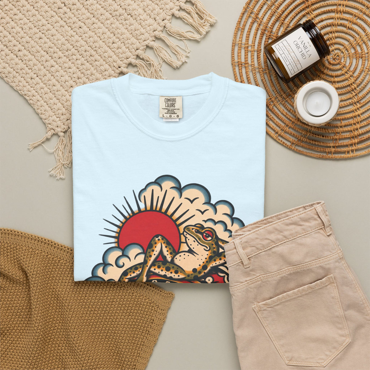 Frog & Lady of The Lake Tattoo Flash T-Shirt