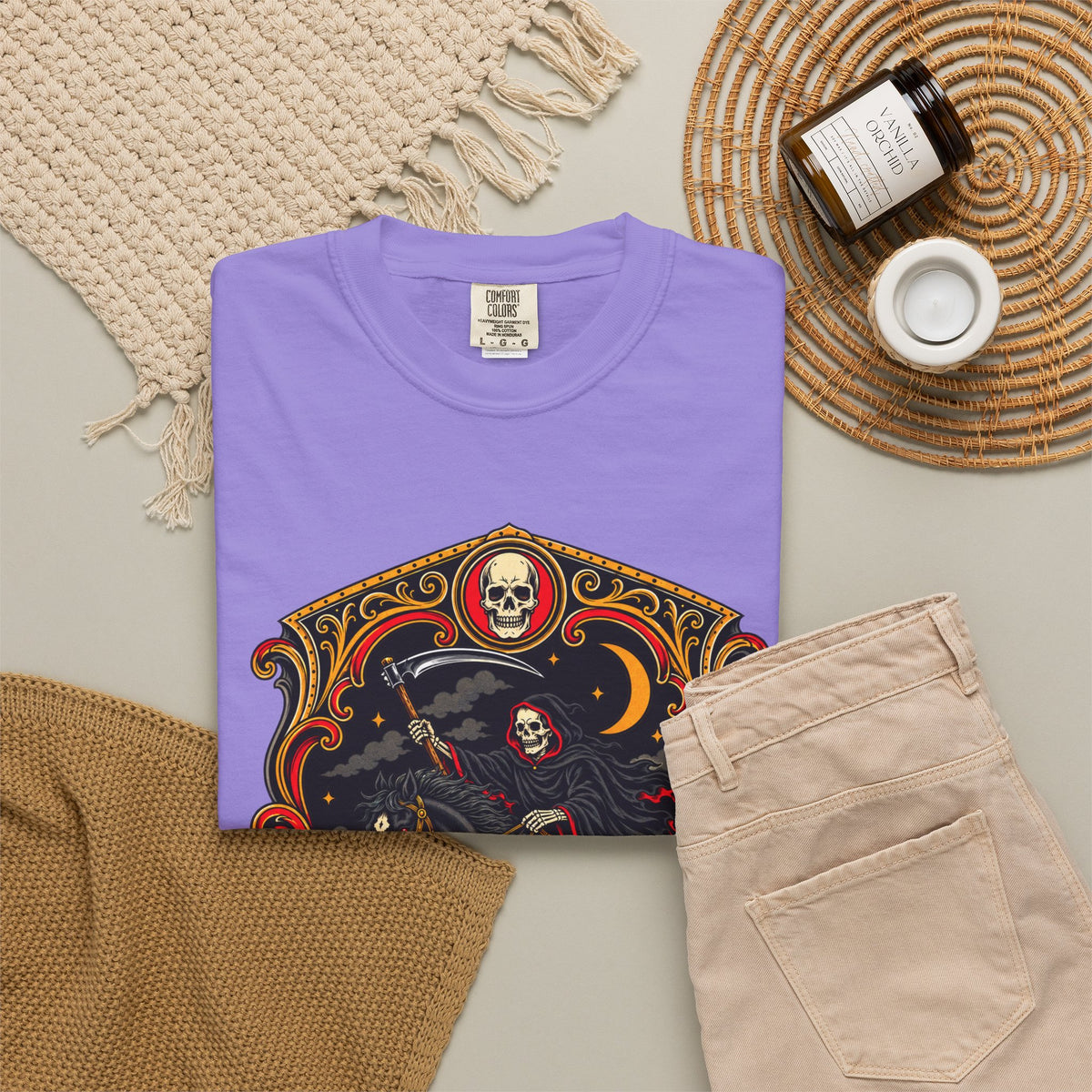 Grim Reaper Horseman Tattoo Flash T-Shirt