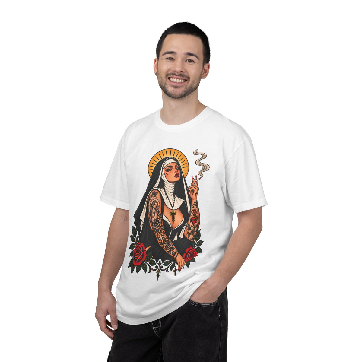 Rebel Nun Tattoo Flash T-Shirt