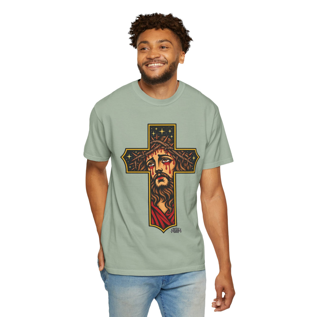 Matthew 11:28 Jesus Cross Tattoo Flash T-Shirt