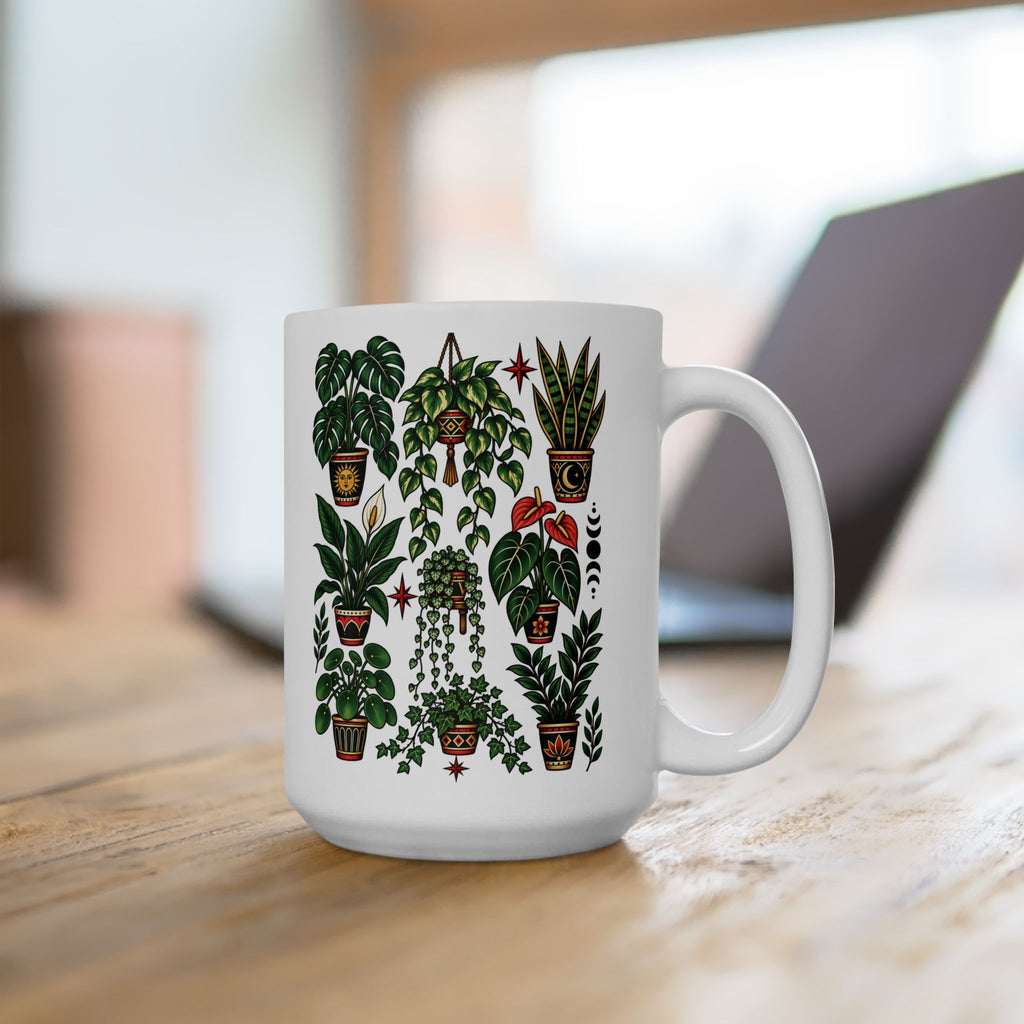 House Plant Tattoo Flash Ceramic Coffee Mug (11oz, 15oz)