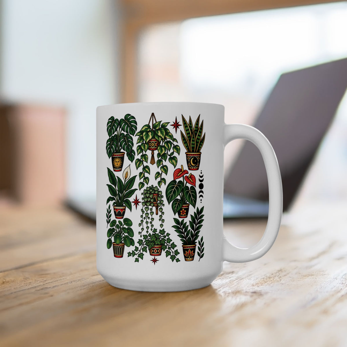 House Plant Tattoo Flash Ceramic Coffee Mug (11oz, 15oz)