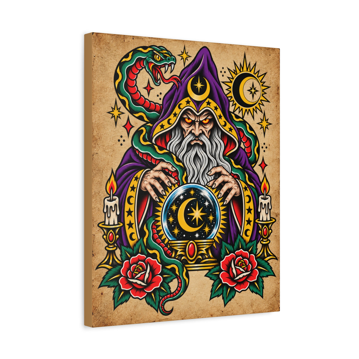 Wizard Oracle Tattoo Flash Wall Art