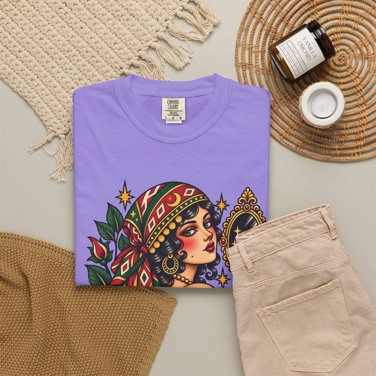 Love Yourself First Gypsy Woman Tattoo Flash Sheet T-Shirt