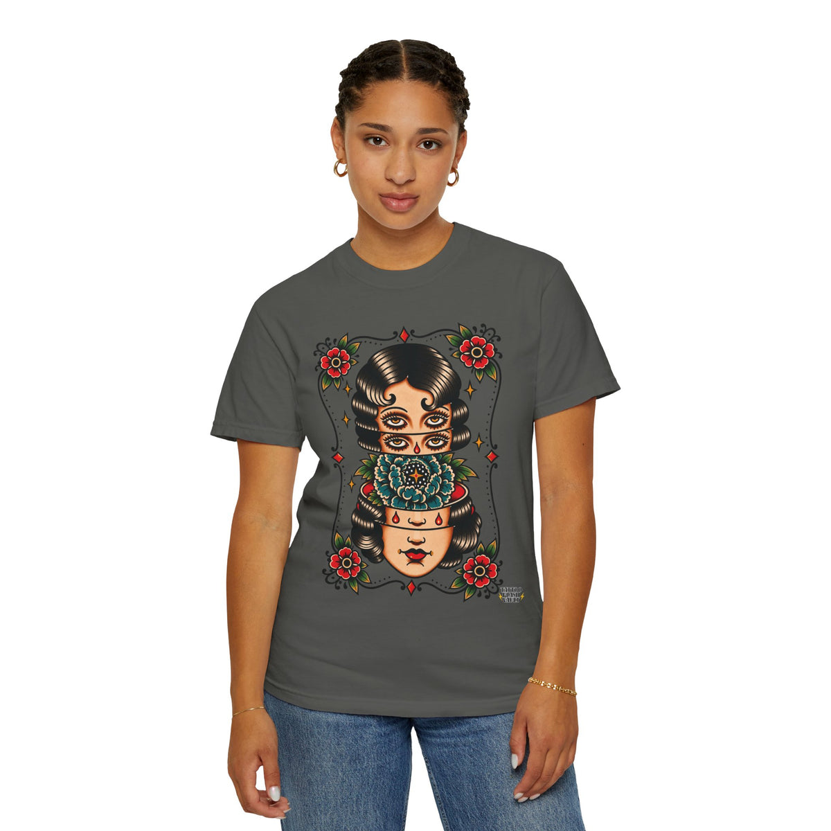 Floral Surrealism Tattoo Flash Sheet T-Shirt
