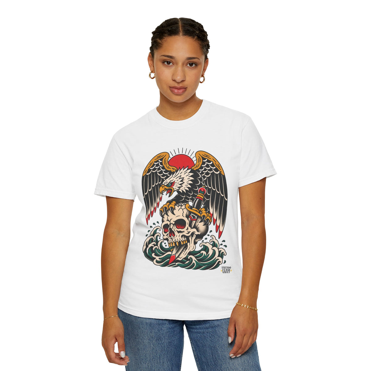 American Traditional Eagle & Skull Tattoo Flash T-Shirt