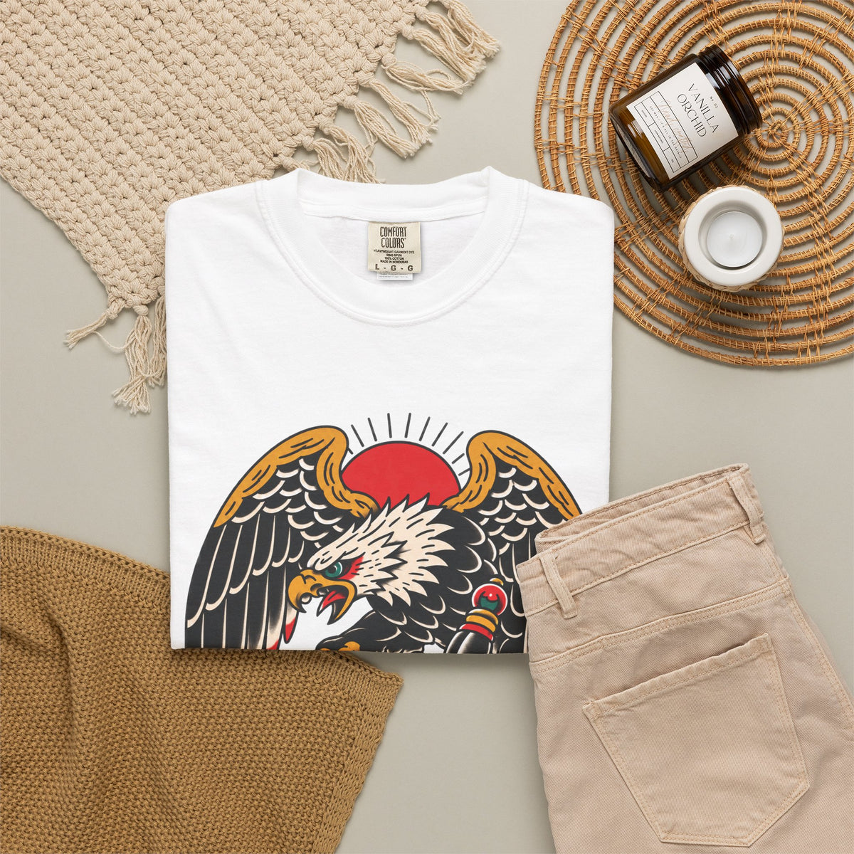 American Traditional Eagle & Skull Tattoo Flash T-Shirt