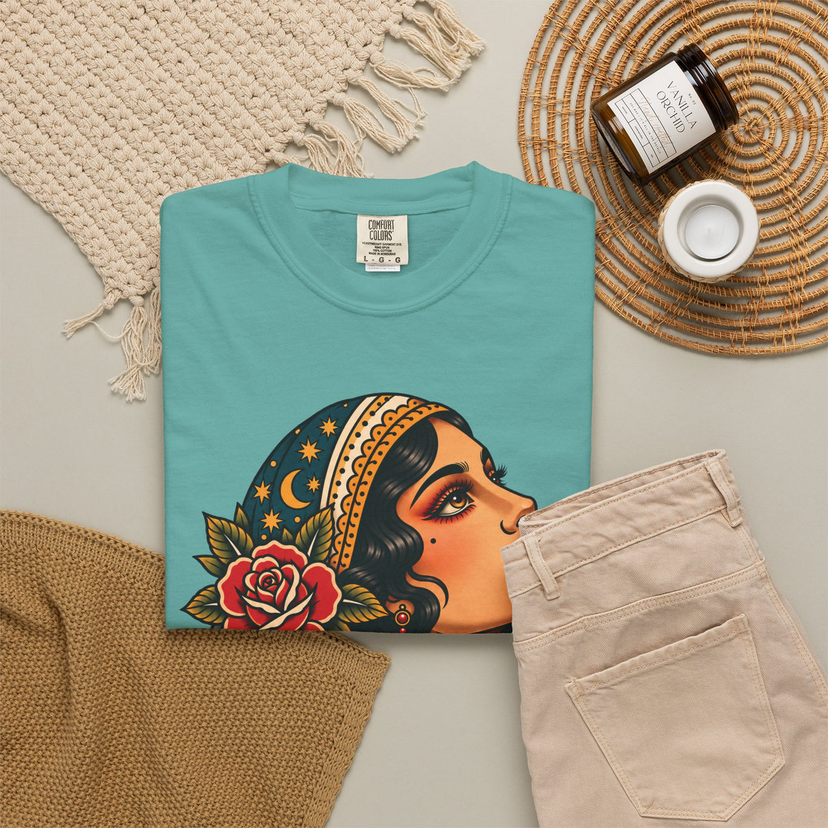 Gypsy Woman Tattoo Flash Sheet T-Shirt
