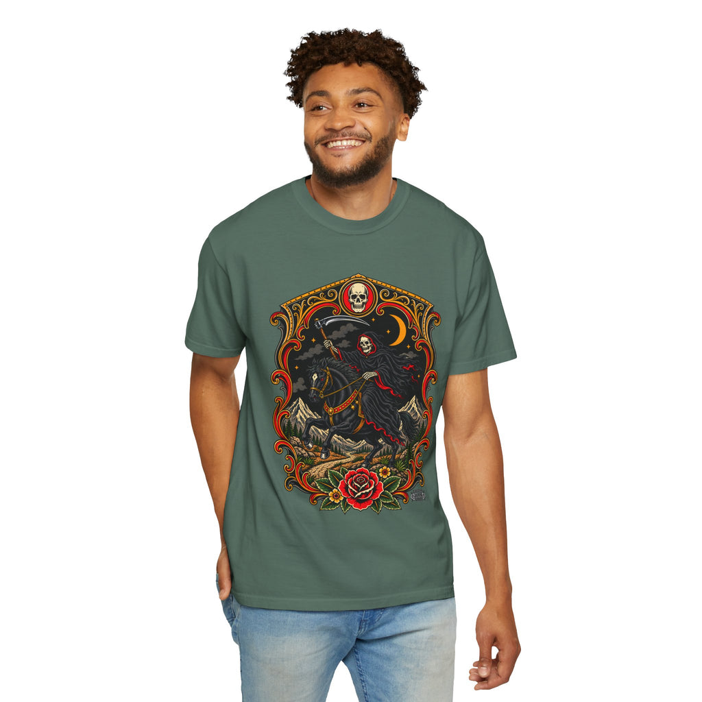 Grim Reaper Horseman Tattoo Flash T-Shirt