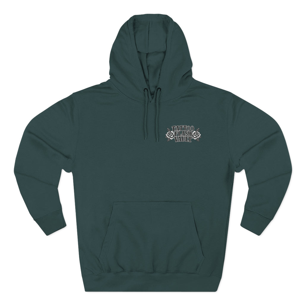Jesus Christ & Sacred Heart Tattoo Flash Pullover Hoodie (Back Design)