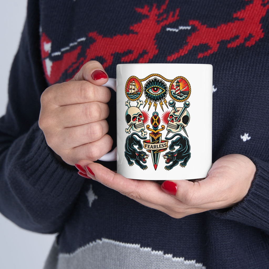 Fearless Flash Sheet Tattoo Flash Coffee Mug (11oz & 15oz)