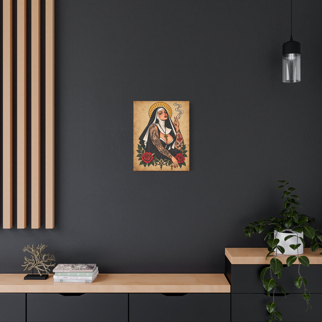 Rebel Nun Tattoo Flash Wall Art