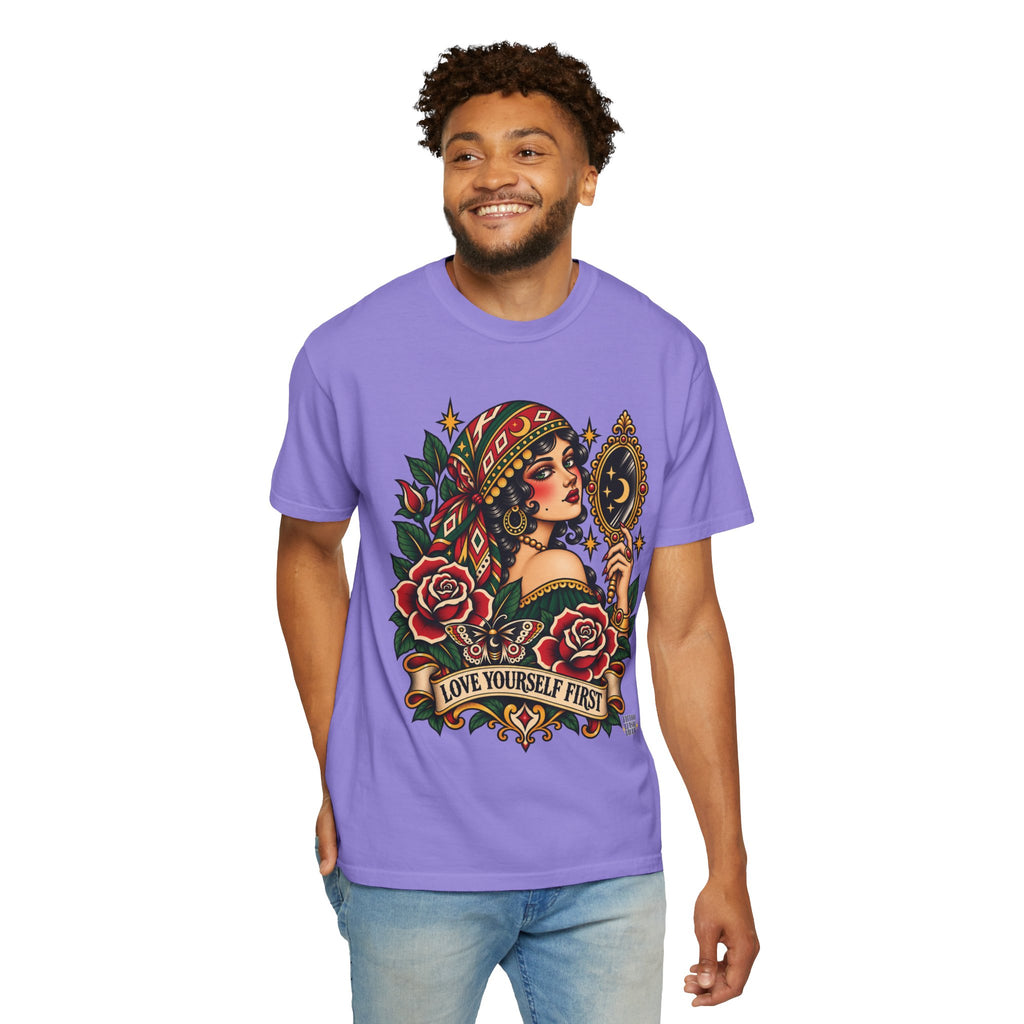 Love Yourself First Gypsy Woman Tattoo Flash Sheet T-Shirt