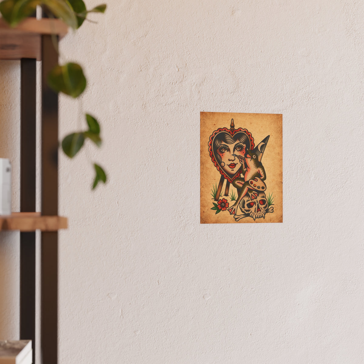Frog Painter Tattoo Flash Art Print (8x10 & 16x20)