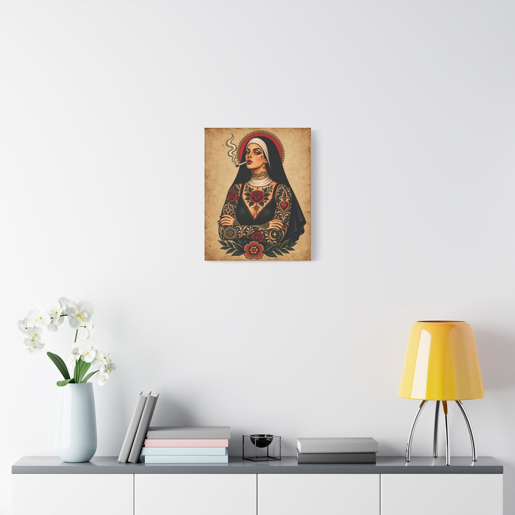 Tattooed Nun Canvas Wall Art