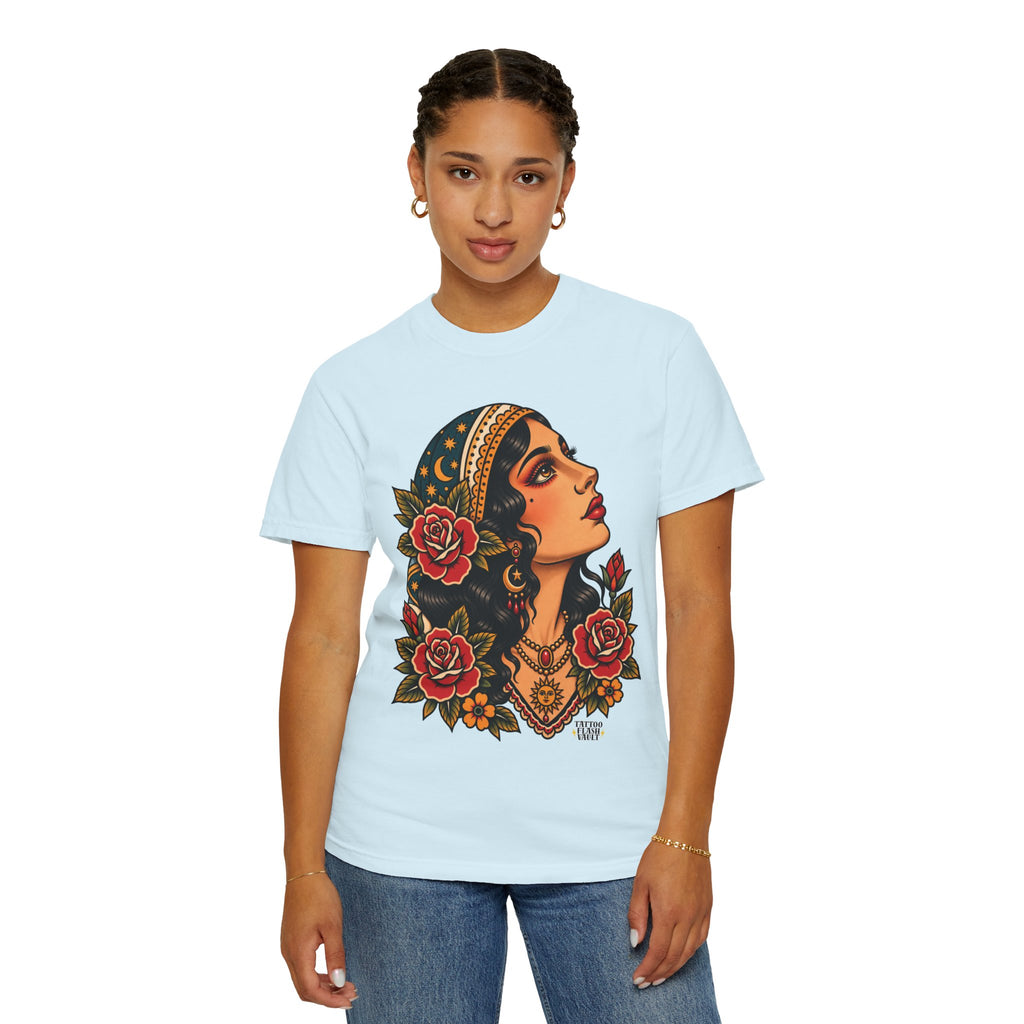 Gypsy Woman Tattoo Flash Sheet T-Shirt