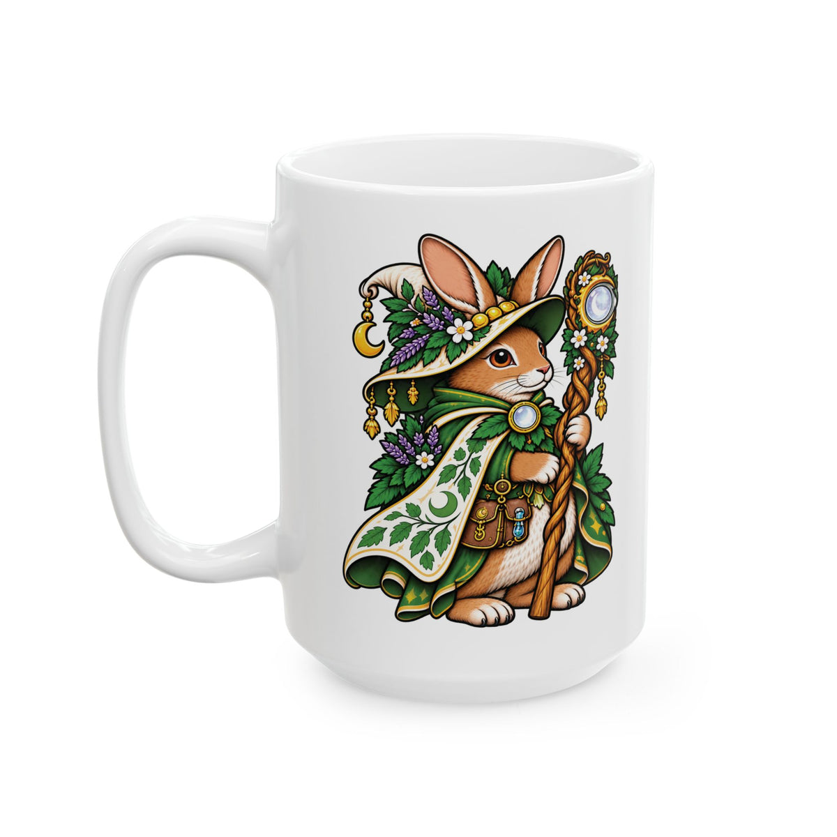Rabbit Witch Tattoo Flash Ceramic Coffee Mug (11oz, 15oz)