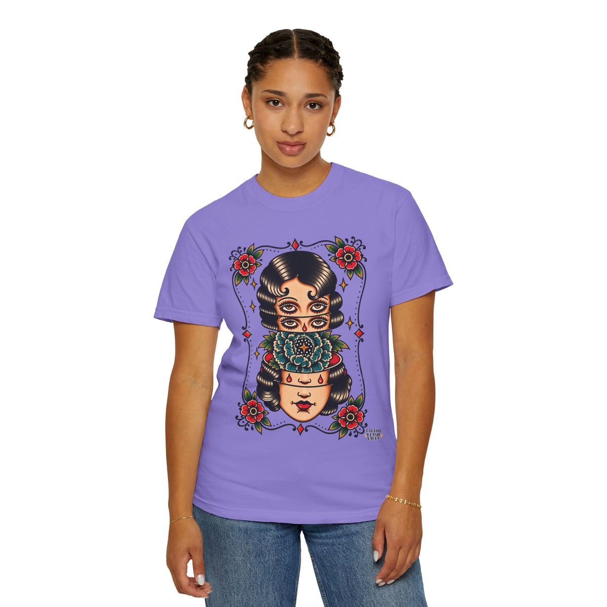 Floral Surrealism Tattoo Flash Sheet T-Shirt