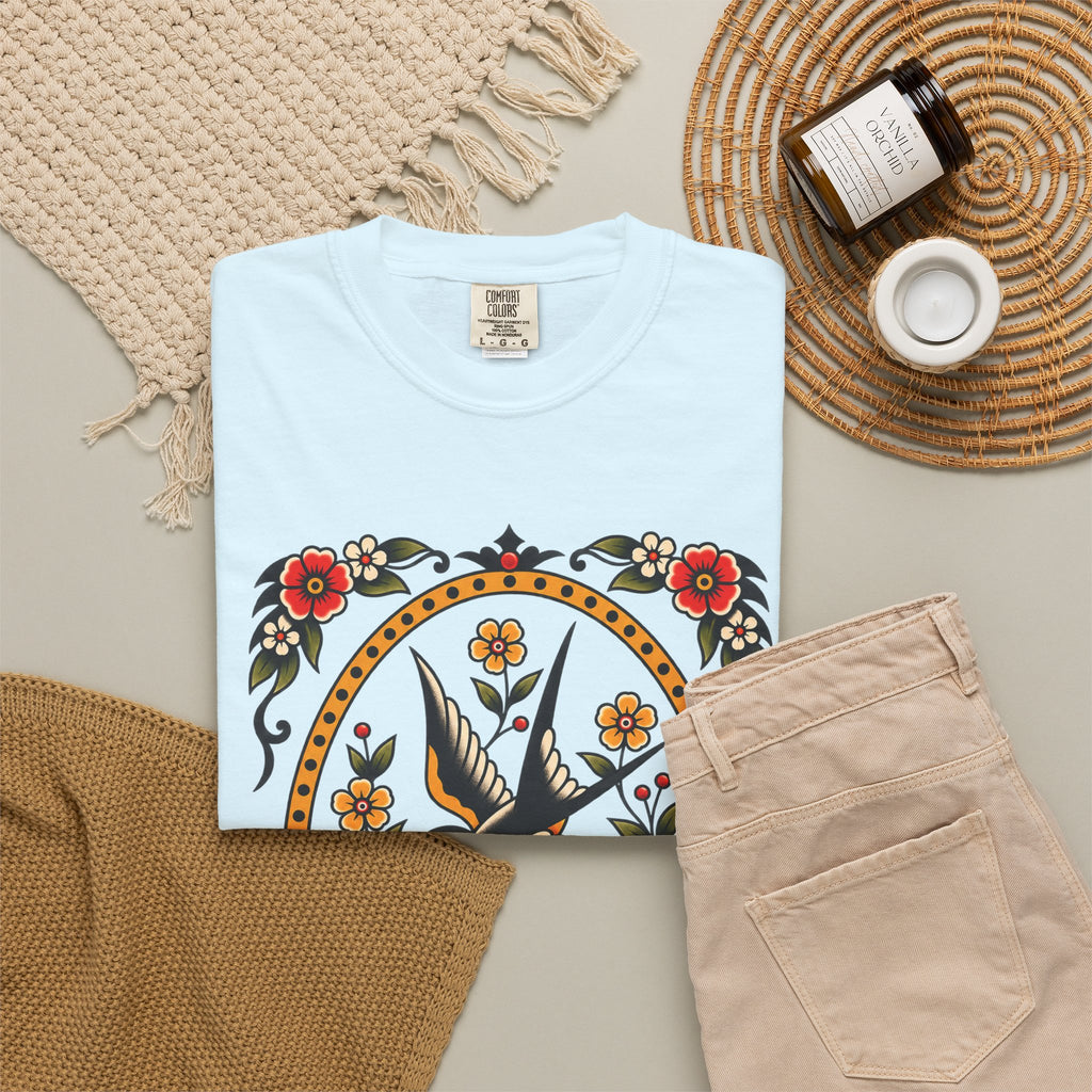 Swallow & Rose Tattoo Flash T-Shirt