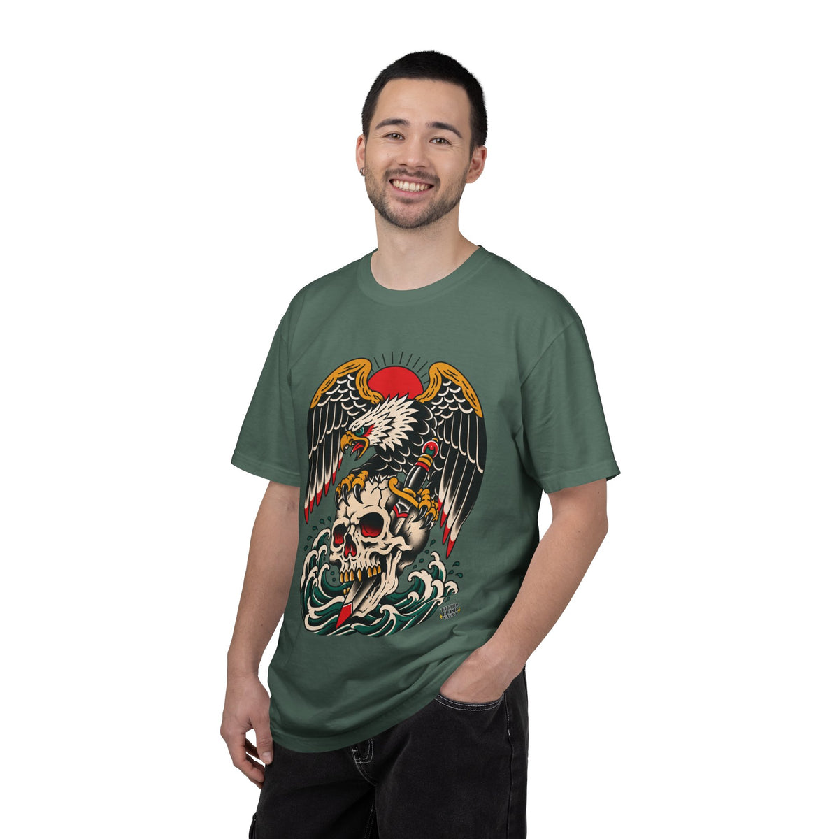 American Traditional Eagle & Skull Tattoo Flash T-Shirt