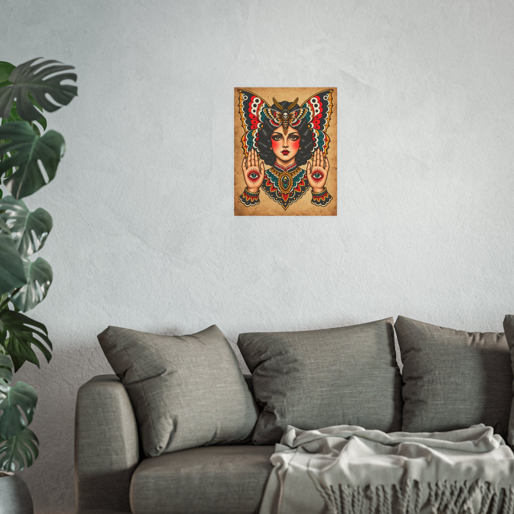 Gypsy Moth Tattoo Flash Art Print (8x10 & 16x20)
