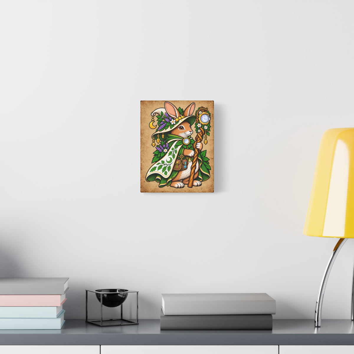 Rabbit Wizard Tattoo Flash Wall Art