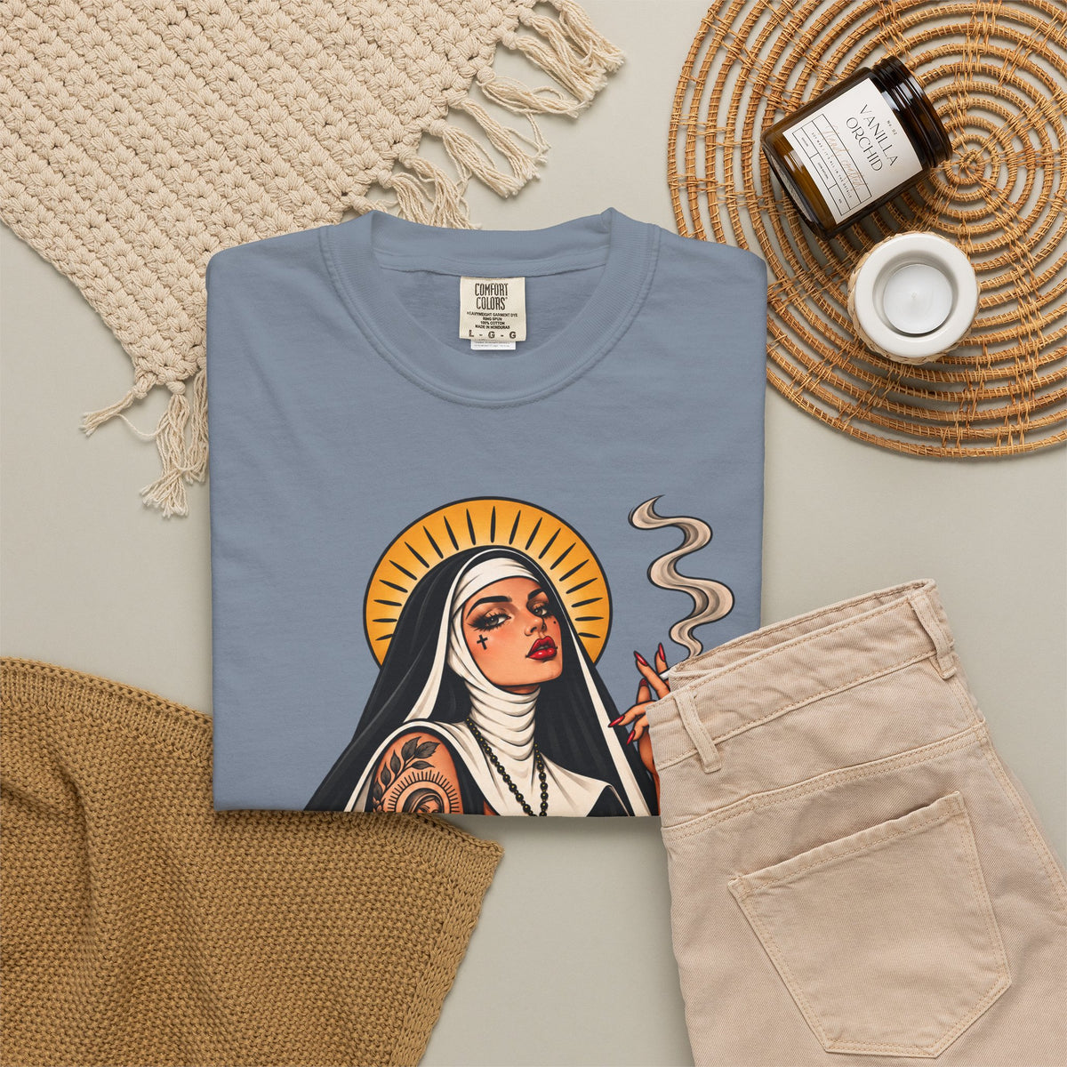 Rebel Nun Tattoo Flash T-Shirt