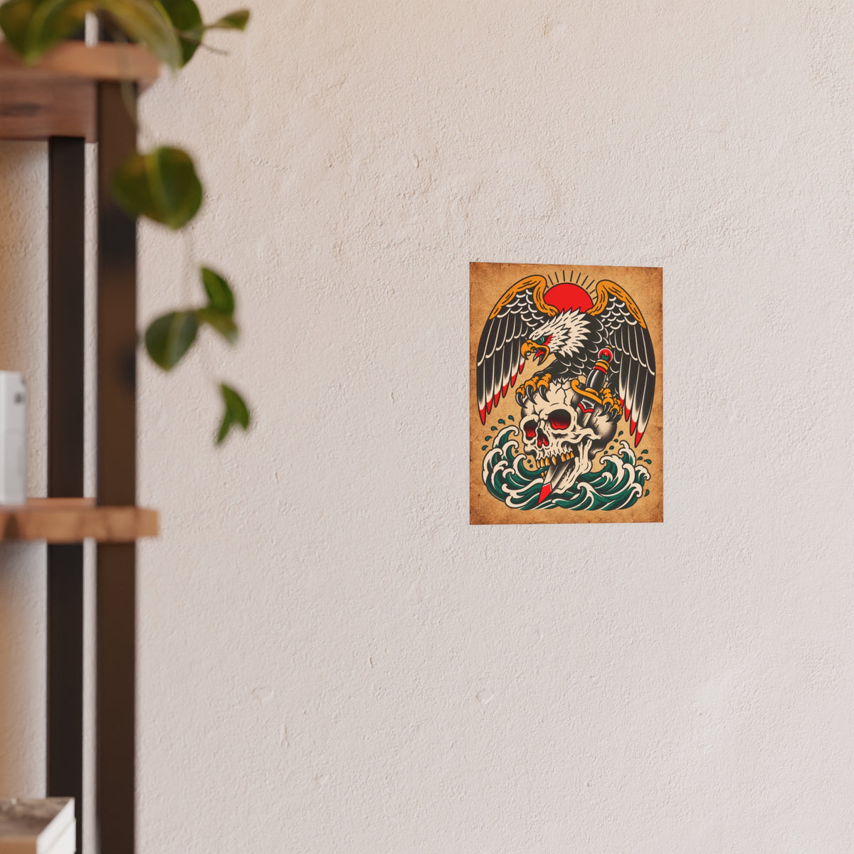 American Traditional Eagle & Skull Tattoo Flash Art Print (8x10 & 16x20)