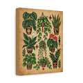 House Plant Botanical Tattoo Flash Canvas Wall Art