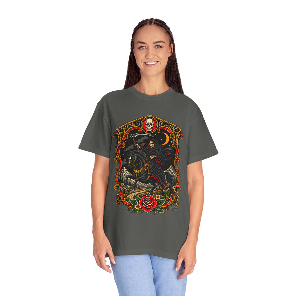 Grim Reaper Horseman Tattoo Flash T-Shirt