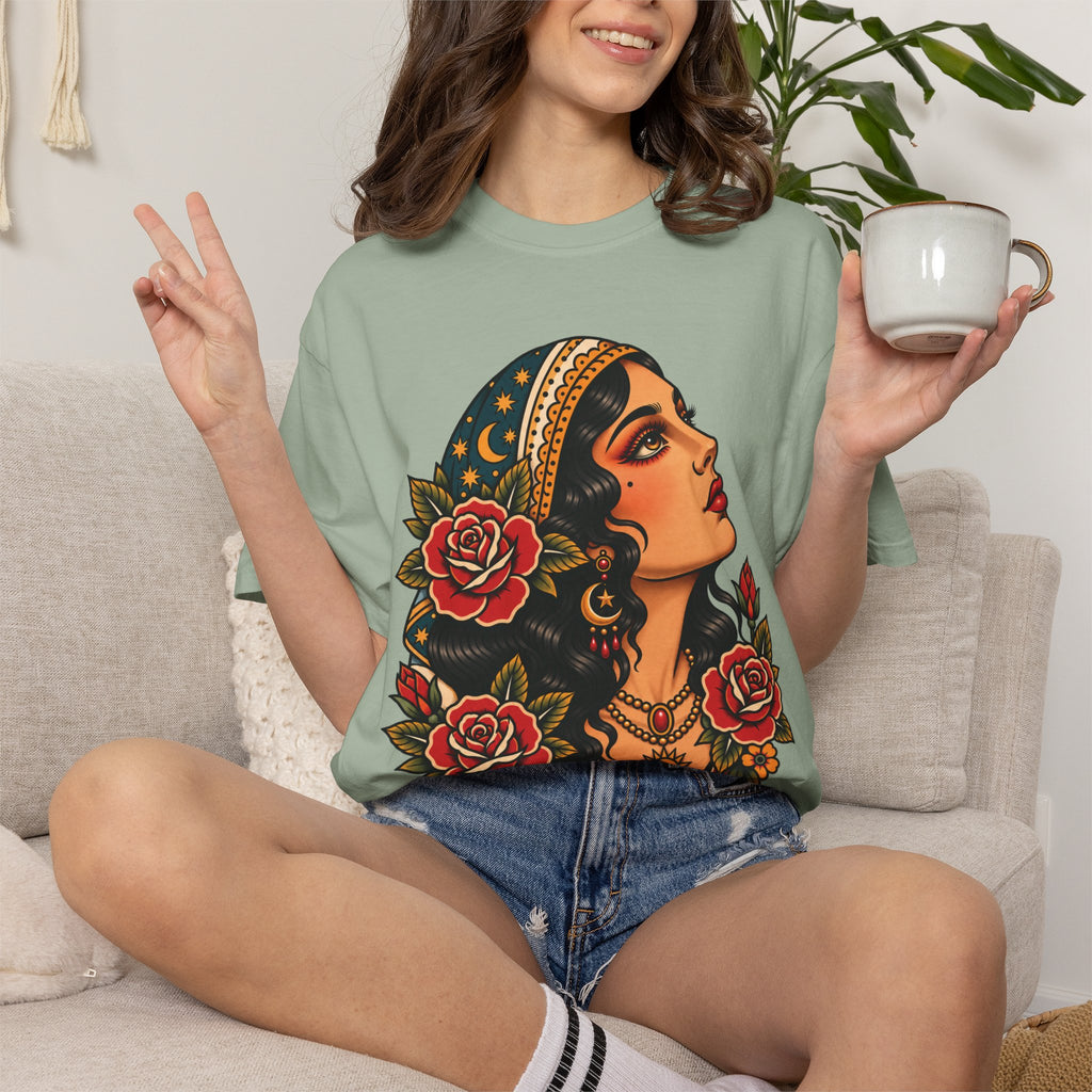 Gypsy Woman Tattoo Flash Sheet T-Shirt