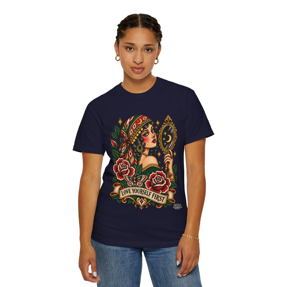 Love Yourself First Gypsy Woman Tattoo Flash Sheet T-Shirt