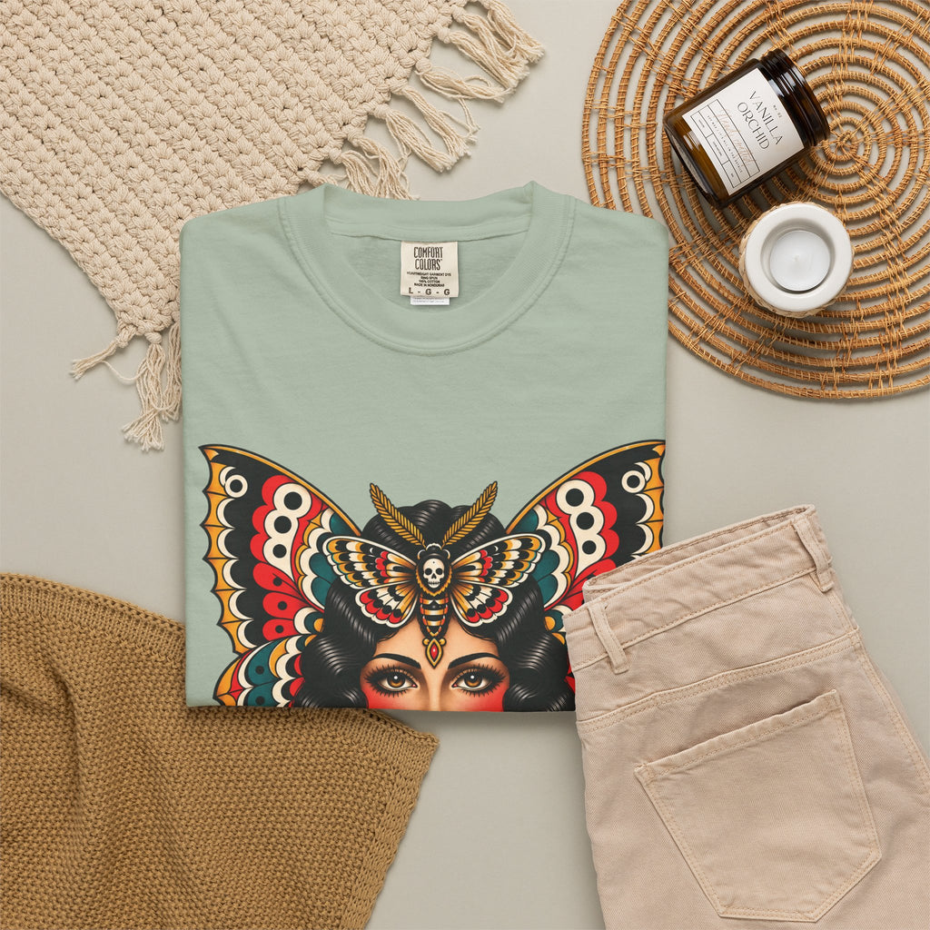 Gypsy Moth Woman Tattoo Flash Sheet T-Shirt