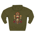 Hourglass & Skull Tattoo Flash Pullover Hoodie (Back Design)