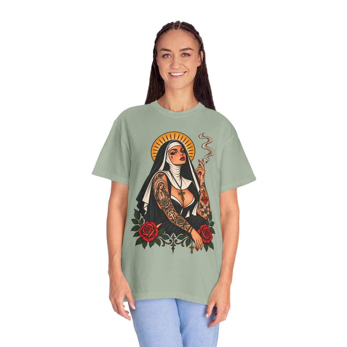 Rebel Nun Tattoo Flash T-Shirt