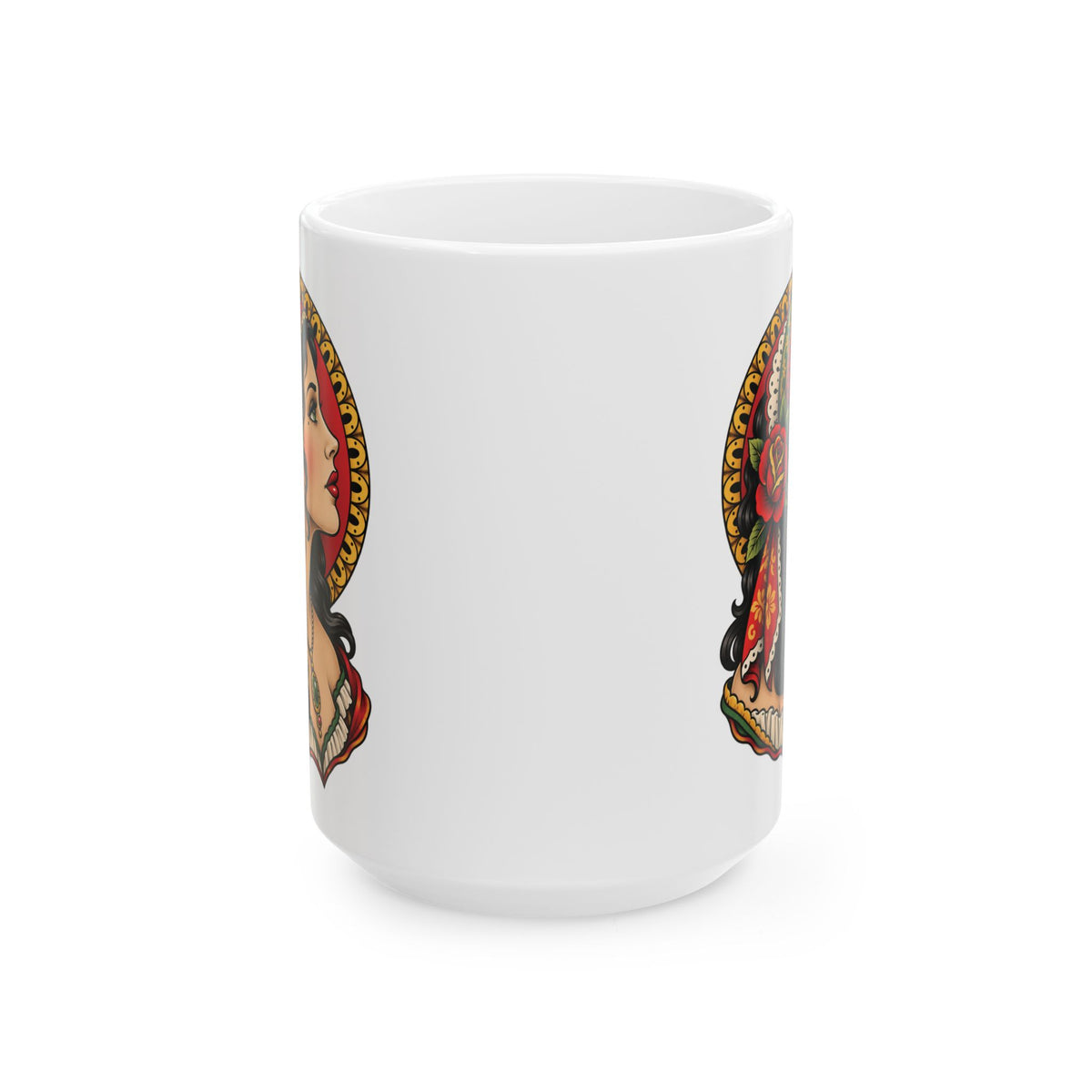 Esmeralda Gypsy Tattoo Flash Ceramic Coffee Mug (11oz, 15oz)