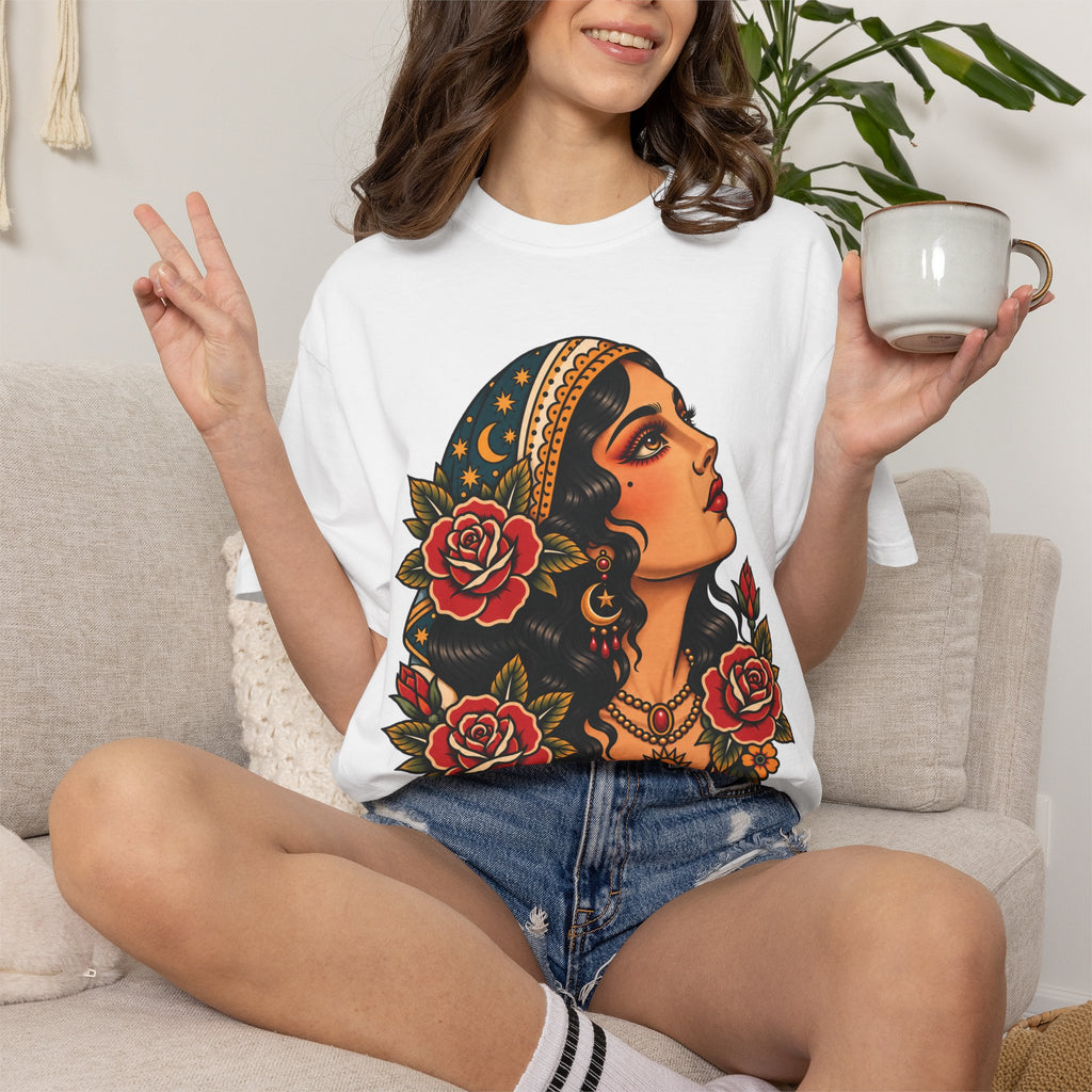 Gypsy Woman Tattoo Flash Sheet T-Shirt
