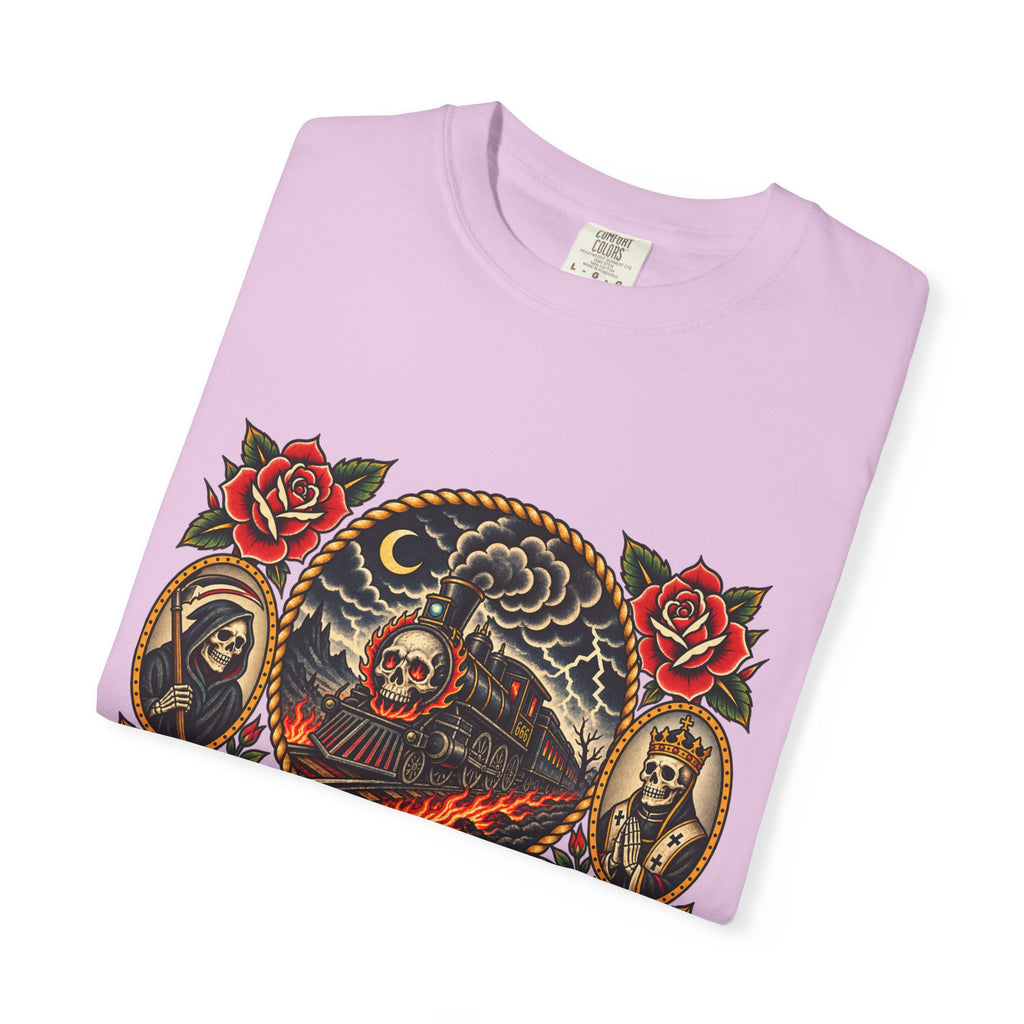 Hellbound Skull Train Tattoo Flash T-Shirt