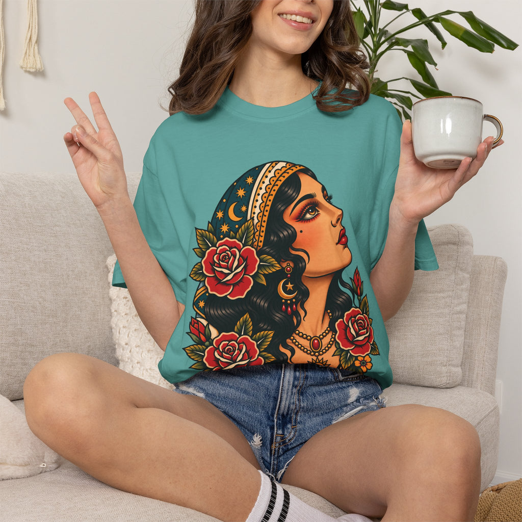 Gypsy Woman Tattoo Flash Sheet T-Shirt