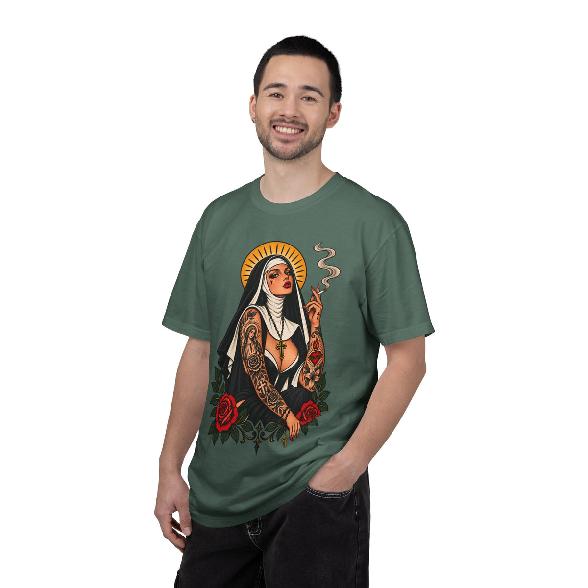 Rebel Nun Tattoo Flash T-Shirt