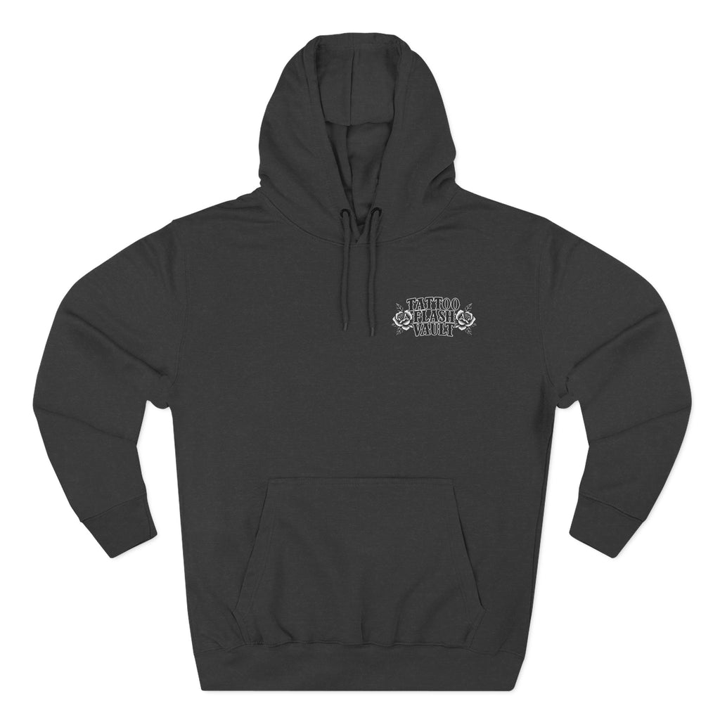 Mushroom Tattoo Flash Pullover Hoodie (Back Design)