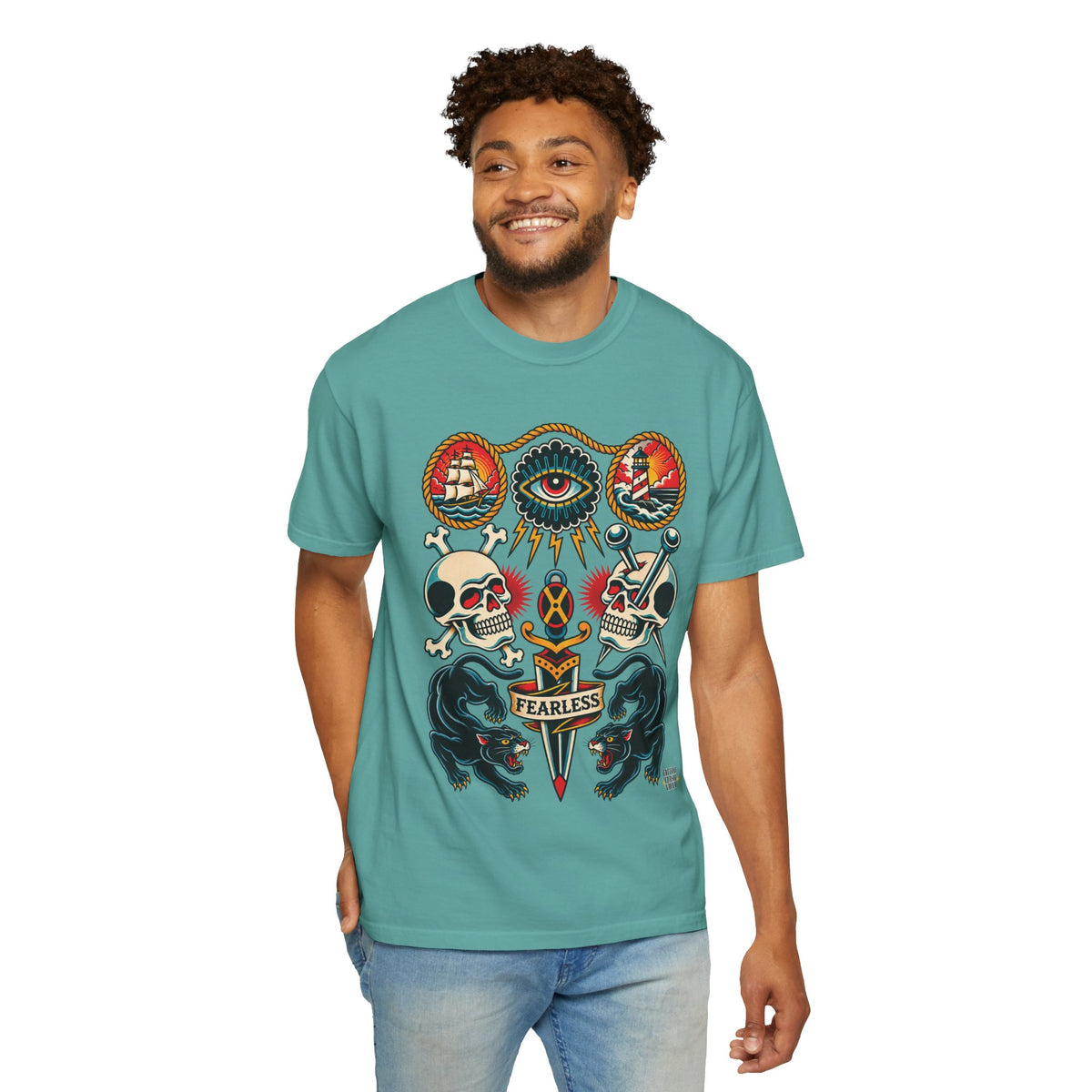 American Traditional Tattoo Flash Sheet T-Shirt