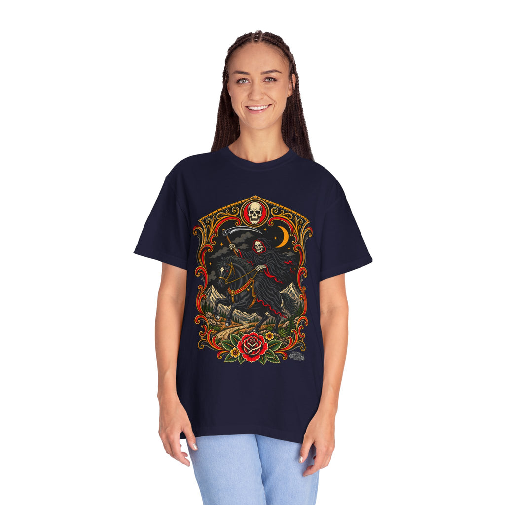 Grim Reaper Horseman Tattoo Flash T-Shirt