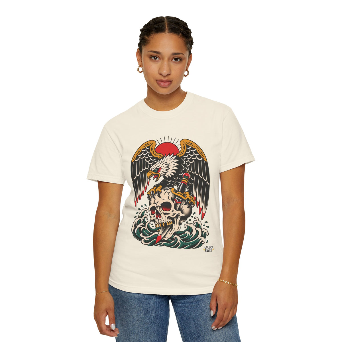 American Traditional Eagle & Skull Tattoo Flash T-Shirt