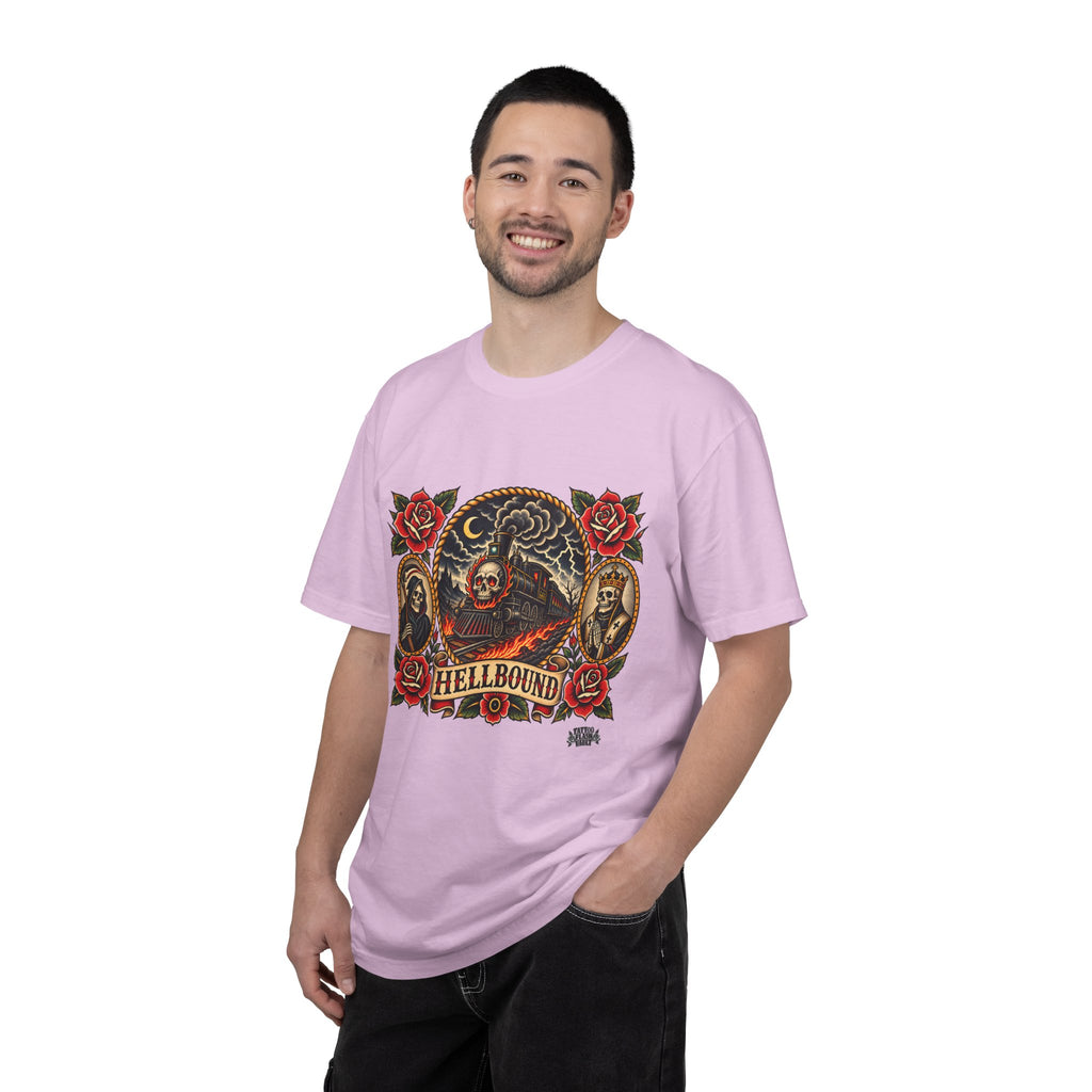 Hellbound Skull Train Tattoo Flash T-Shirt
